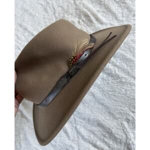 Scala 100% Wool Men’s Durango Cowboy Hat Brown Band W/Feather Sz. M Western